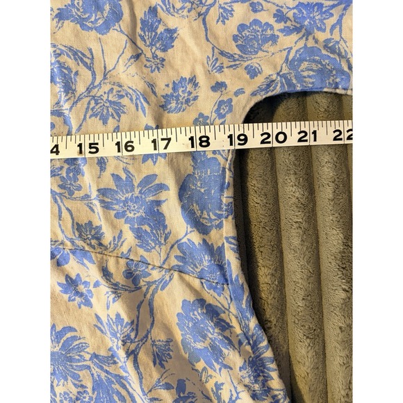 Laura Bianchi Linen Blend Floral Print V Neck Button Front Top Size S Italy - Picture 7 of 8